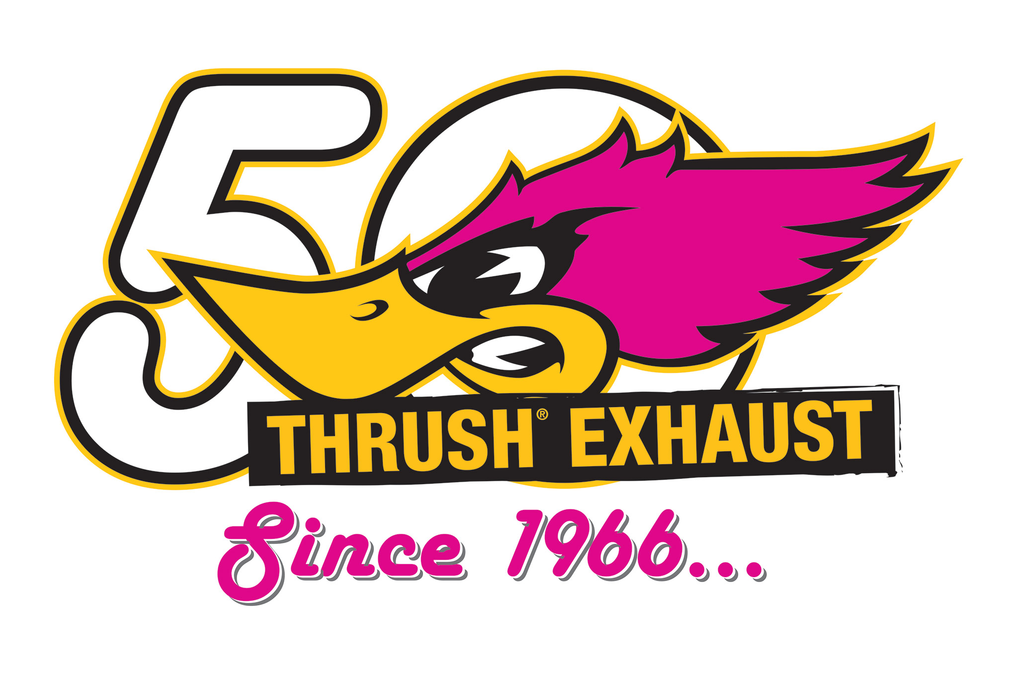 Thrust Exhaust 50 Years Logo