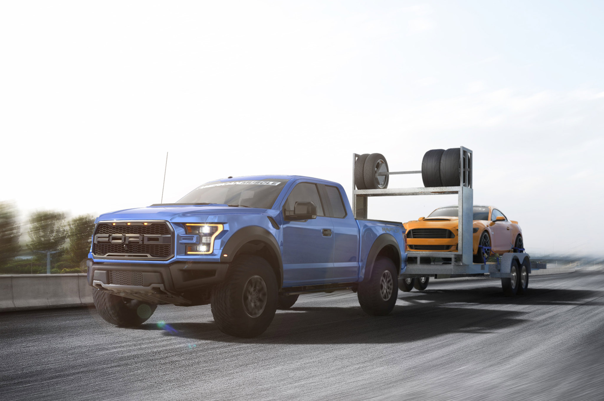 03 2017 Ford Raptor Towing 2015 Ford Mustang Photo 174896462