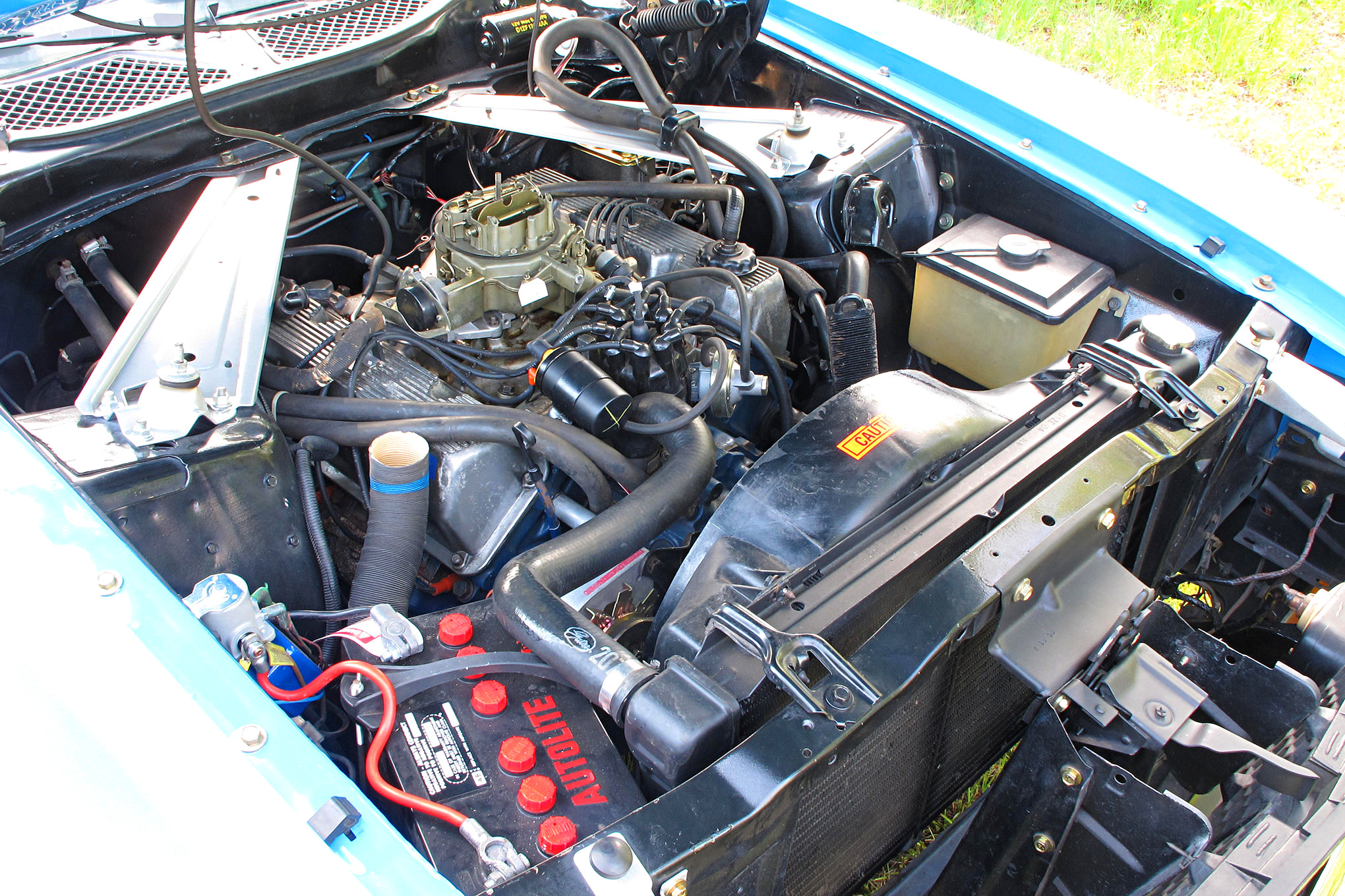 54 1971 Ford Mustang Boss 351 Blue Engine Without Air Filter Photo