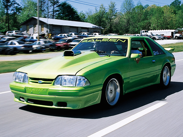 0308MM_02z Ford_Mustang Front_Drivers_Side_View_At_Track